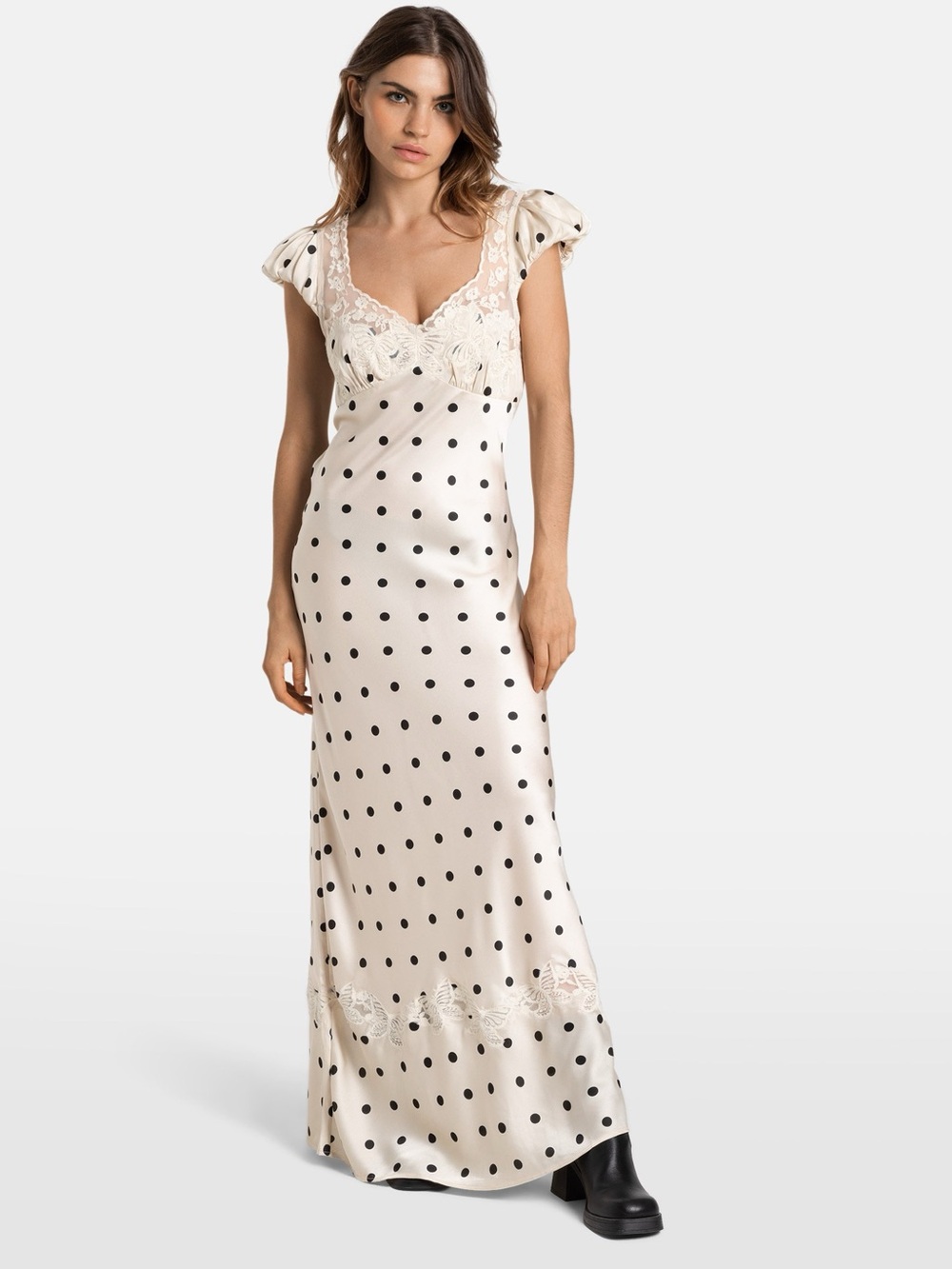 Free People butterfly babe polka dot Maxi a-line Dress